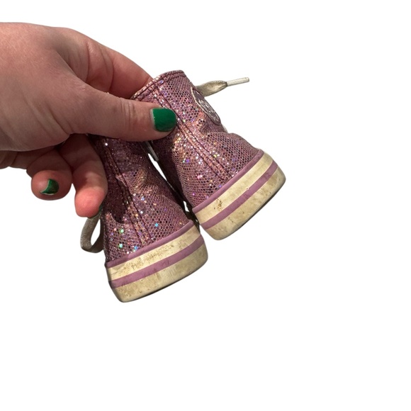 Ciciban pink sparkle toddler high-top sneakers - size 22 (6-6.5T) - Picture 5 of 7